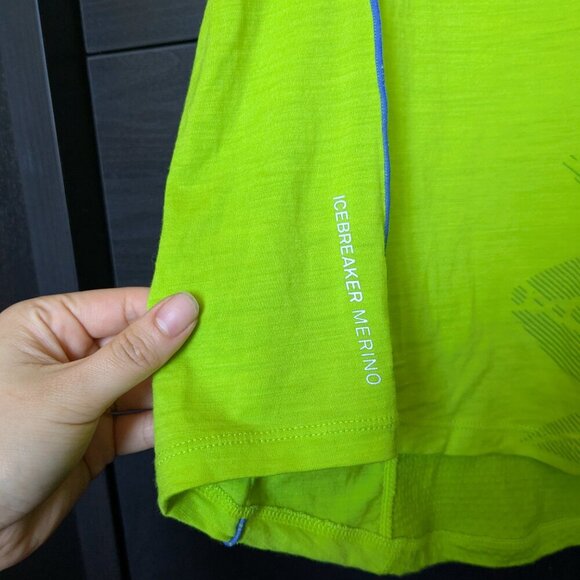 Icebreaker Shirt Merino GT Wool Tshirt Short Sleeve Yellow Shirt Small - Picture 3 of 7